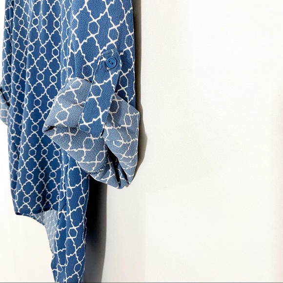 CURE. HIGH LOW ROLL CUFF BLOUSE - SZ M - Picture 5 of 7